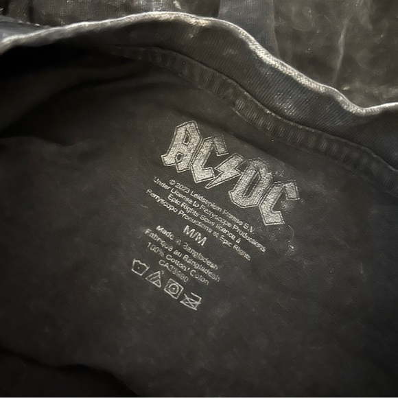 💕 AC/DC Men's Black Washed T-Shirt M - Picture 5 of 8